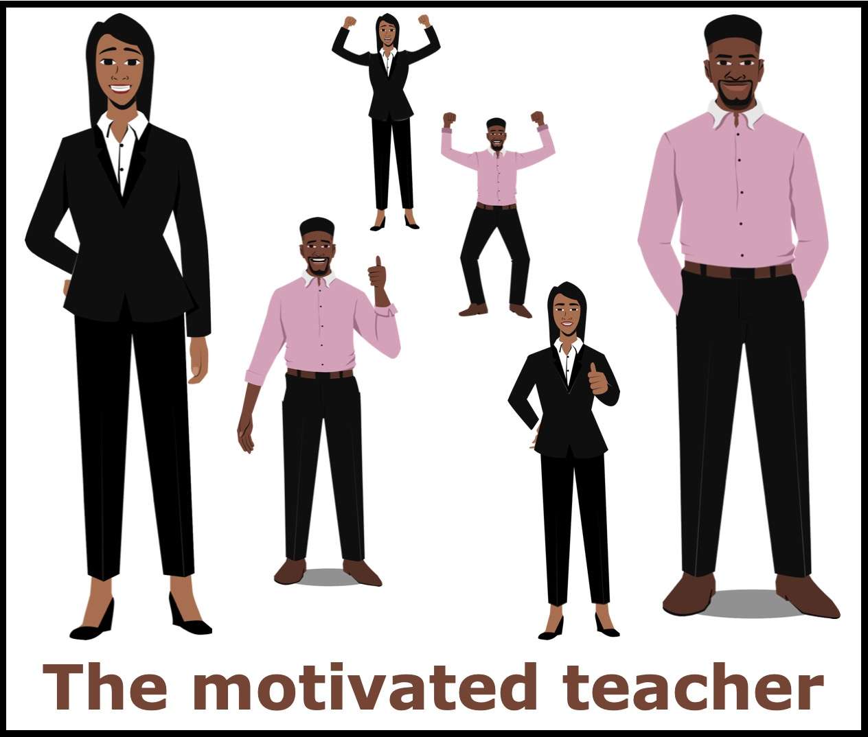 Tolu and Dayo the motivated teachers promote, smile